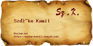 Szőke Kamil névjegykártya